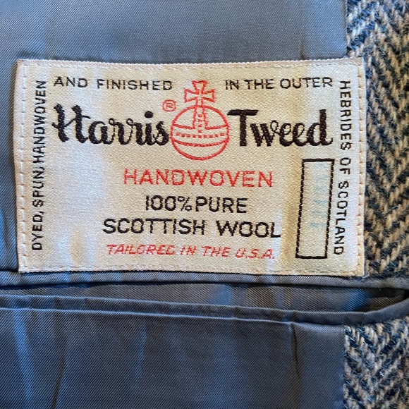 Vintage large Harris Tweed jacket Scotland Outer Hebrides wool - Picture 13 of 16